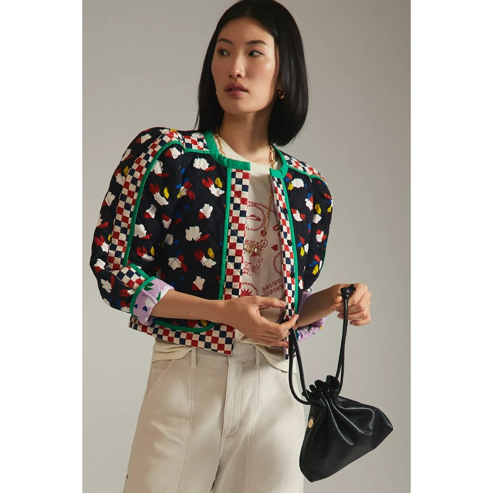 Clare V. Lilou Reversible Jacket Size Small Cotton Quilted Coat Anthropologie - Picture 4 of 9